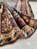 Persian Baluch rug showing vegetable dyed wool in ivory, brown and red, circa 1900