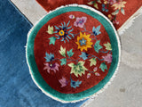 Antique Chinese Art Deco Round Rug / 2'0 x 2'0 Rug #4470