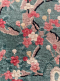 Antique Chinese Art Deco Rug Cherry Blossom Rug / 4'6 x 7'4 Rug #4474