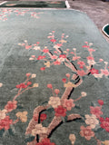 Antique Chinese Art Deco Rug Cherry Blossom Rug / 4'6 x 7'4 Rug #4474