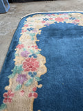 Antique Blue Chinese Art Deco Rug / 2'6 x 4'7 Rug #4469