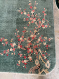 Antique Chinese Art Deco Rug Cherry Blossom Rug / 4'6 x 7'4 Rug #4474