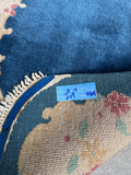 Antique Blue Chinese Art Deco Rug / 2'6 x 4'7 Rug #4469