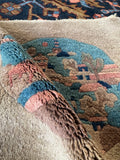 Antique Chinese Pictorial Rug Mat / 1'6 x 1'6 Square Antique Chinese Rug #TBD