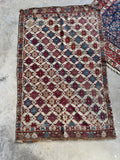 Antique Turkish Flat Weave Kilim Rug / All-Over 8-Pointed Star Pattern / 3’8 x 6’4 Rug #3858
