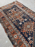 Skinny Tribal Persian Runner / 2'9 x 9'6 Skinny Heriz Gharajeh Runner #4508