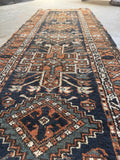 Skinny Tribal Persian Runner / 2'9 x 9'6 Skinny Heriz Gharajeh Runner #4508
