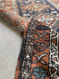 Skinny Tribal Persian Runner / 2'9 x 9'6 Skinny Heriz Gharajeh Runner #4508