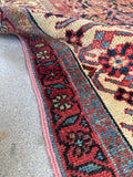 Antique Persian Malayer Runner Rug with Navy and Ivory / 3'4 x 13'8 Runner #4239ML