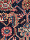 Antique Persian Malayer Runner Rug with Navy and Ivory / 3'4 x 13'8 Runner #4239ML