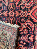 Little Antique Persian Scatter Rug / 2'7 x 3'10 Navy Tribal Medallion Malayer #3937