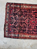vintage persian Malayer accent rug with tribal motifs