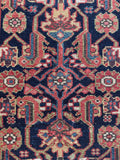 Antique Persian Malayer Runner Rug with Navy and Ivory / 3'4 x 13'8 Runner #4239ML