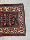 Antique Persian Malayer Runner Rug with Navy and Ivory / 3'4 x 13'8 Runner #4239ML