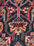 Antique Persian Malayer Runner Rug with Navy and Ivory / 3'4 x 13'8 Runner #4239ML