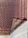 Antique Worn Persian Rug with Midnight Blue Boteh Field / 5x10 Persian Rug #3860