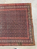 Antique Worn Persian Rug with Midnight Blue Boteh Field / 5x10 Persian Rug #3860