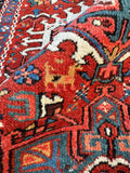Antique Persian Heriz Karaja (Gharajeh) Tribal Rug / 3’8 × 4’8 Rug #4506