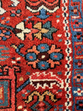 Antique Persian Heriz Karaja (Gharajeh) Tribal Rug / 3’8 × 4’8 Rug #4506