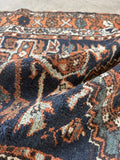 Skinny Tribal Persian Runner / 2'9 x 9'6 Skinny Heriz Gharajeh Runner #4508