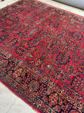 9x14 Antique Persian Sarouk Rug #4533