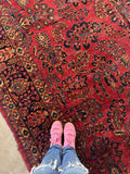 9x14 Antique Persian Sarouk Rug #4533