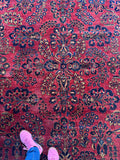 9x14 Antique Persian Sarouk Rug #4533