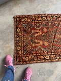 Long Skinny Vintage Persian Runner / 2'7 x 16'6 Antique Sarouk Runner #4523