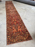 Long Skinny Vintage Persian Runner / 2'7 x 16'6 Antique Sarouk Runner #4523
