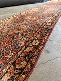 Long Skinny Vintage Persian Runner / 2'7 x 16'6 Antique Sarouk Runner #4523
