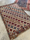 Antique Turkish Flat Weave Kilim Rug / All-Over 8-Pointed Star Pattern / 3’8 x 6’4 Rug #3858