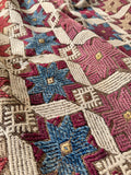 Antique Turkish Flat Weave Kilim Rug / All-Over 8-Pointed Star Pattern / 3’8 x 6’4 Rug #3858