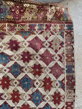 Antique Turkish Flat Weave Kilim Rug / All-Over 8-Pointed Star Pattern / 3’8 x 6’4 Rug #3858