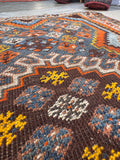 Small Persian tribal rug 2'7 x 3'10 hand-knotted by a female Shiraz weaver.