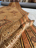 4x13 camel vintage Persian wool runner rug, antique Camel Hair Serab hallway rug.