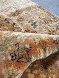 2'8 x 20'8 golden skinny antique Persian runner with finely detailed floral motifs and warm honey tones.