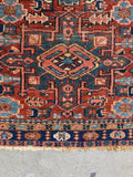 Small Antique Persian Scatter Rug / 3'1 x 4'5 Gharajeh Rug #4399ML