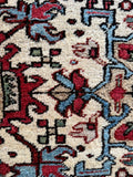 Close up of dense wool pile and crisp line work.