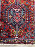 Close-up of geometric pattern in Heriz runner.