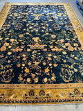 Full view of antique Indian Laristan rug with allover floral composition.