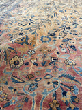 Antique Kerman rug handwoven with vegetable dyed wool.