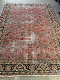 Antique Mahal rug showing subdued natural dyes and mellow color palette.