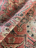 Love worn antique Mahal rug showing soft vegetable dyed wool texture.