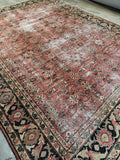 Antique Mahal village rug with classic all over floral layout.