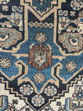 Antique Malayer rug showing natural dye variation and subtle color shifts.