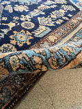Antique Persian Malayer rug border band with fine floral patterning.