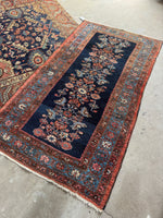 Handwoven Persian Malayer rug made of vegetable-dyed wool with subtle sheen.