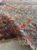 Vintage Persian Bidjar area rug, authentic hand knotted wool rug with delicate borders, earthy vegetable dyed colors, and timeless antique character.