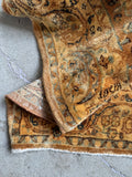 2'8 x 20'8 golden floral antique Persian hallway runner with beautiful movement, compact weave, and low original wool pile.