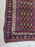 Early 1900s Persian hall runner in vegetable dyed wool with earthy colors.